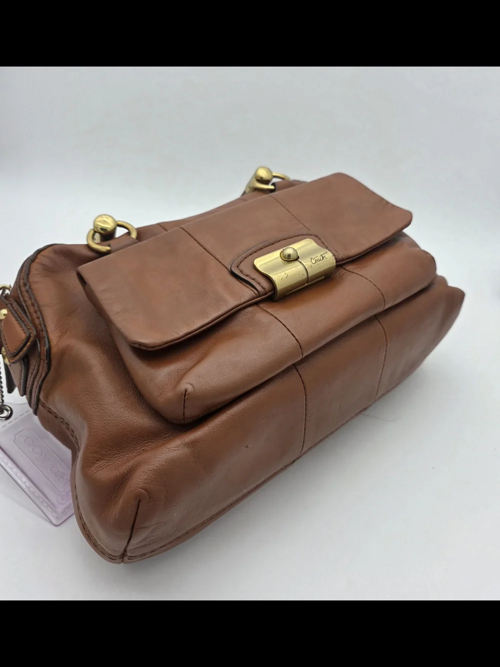 Classic Brown Leather Satchel Handbag